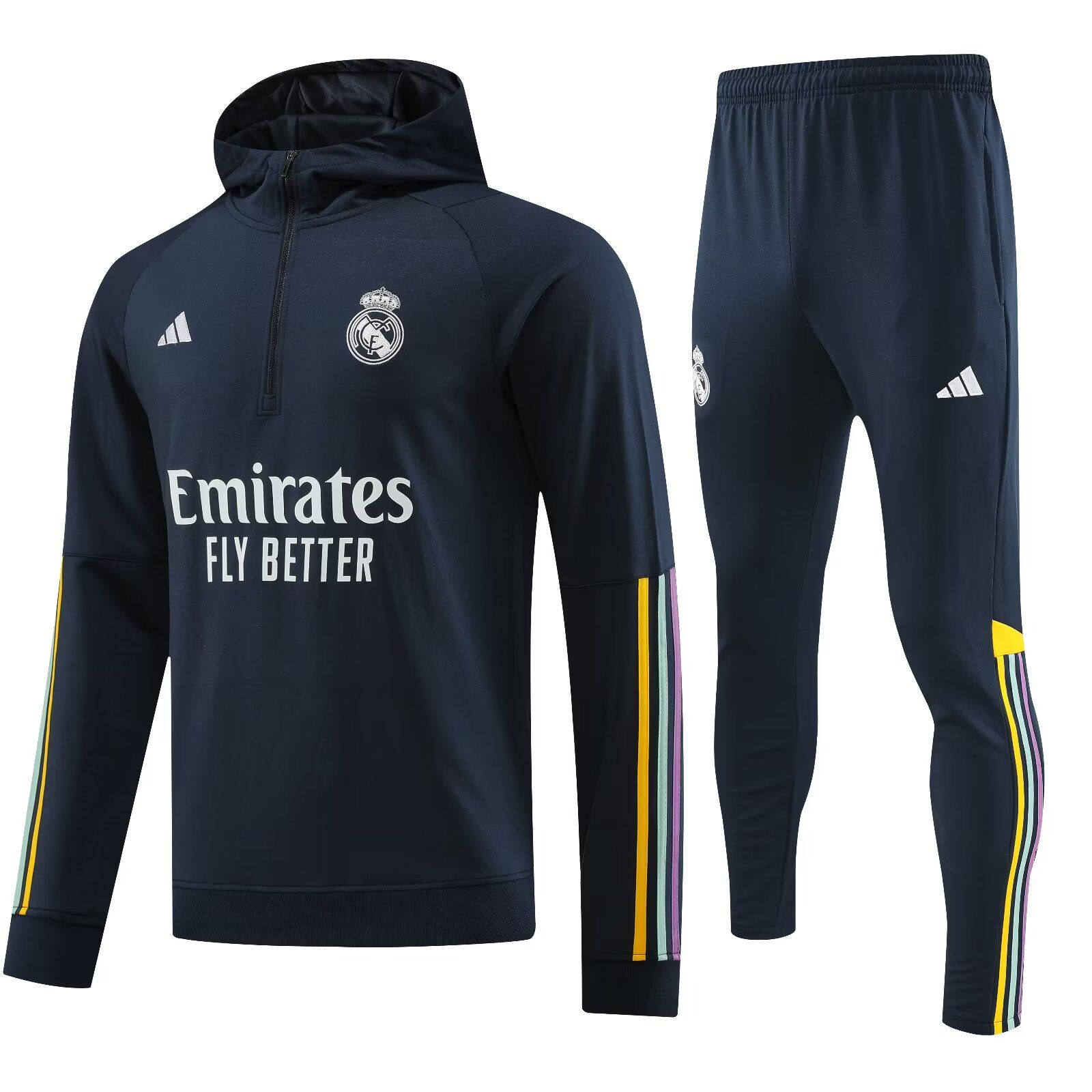 AAA Quality Real Madrid 23/24 Hoodie Tracksuit - Navy Blue